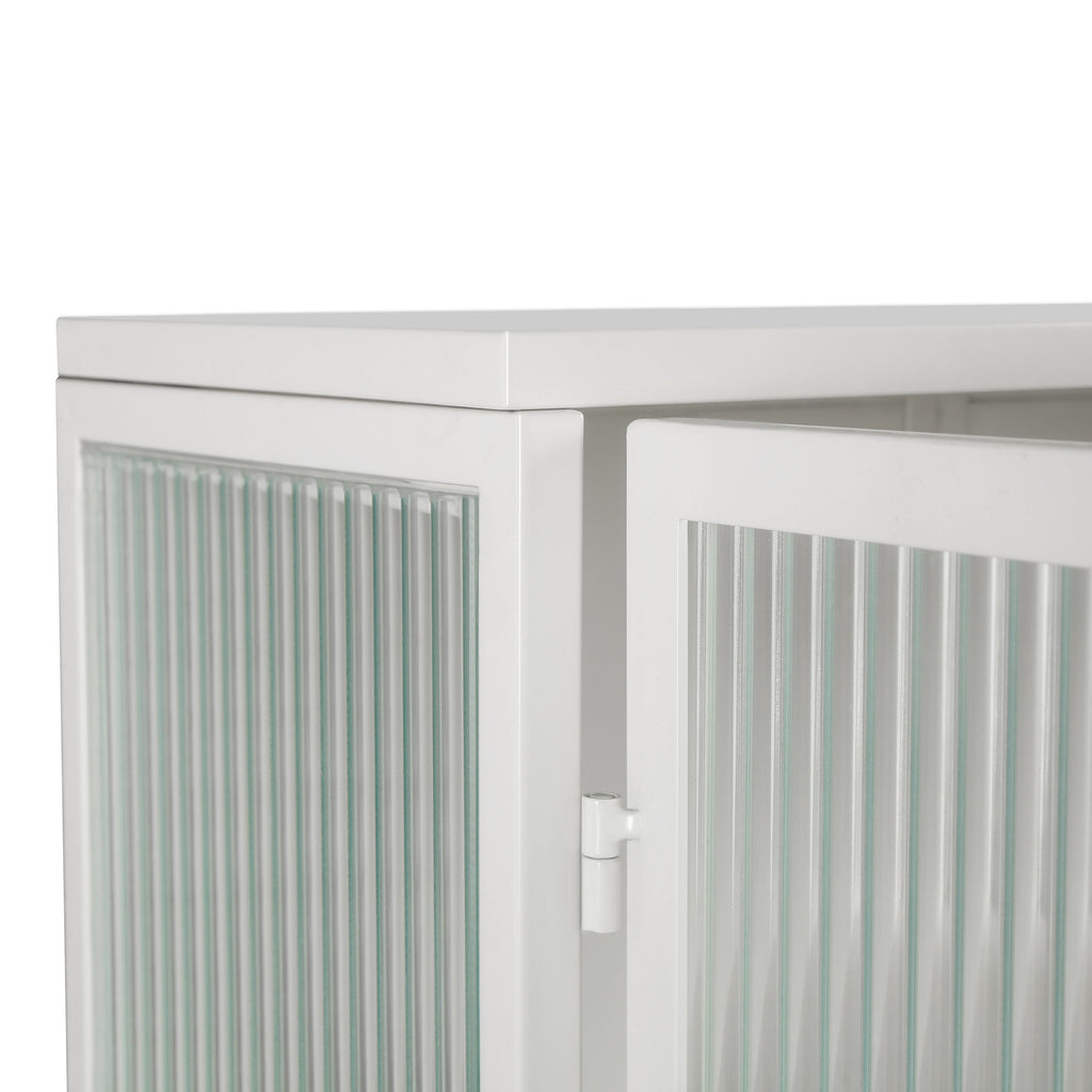 23.62"Glass Doors Modern Two-door Wall Cabinet with Featuring Two-tier Enclosed Storage an Open Shelf and Towel Rack