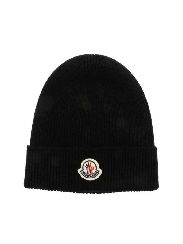 MONCLER Wool Beanie with Logo Patch - Fall/Winter 2025