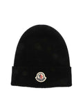 MONCLER Wool Beanie with Logo Patch - Fall/Winter 2025