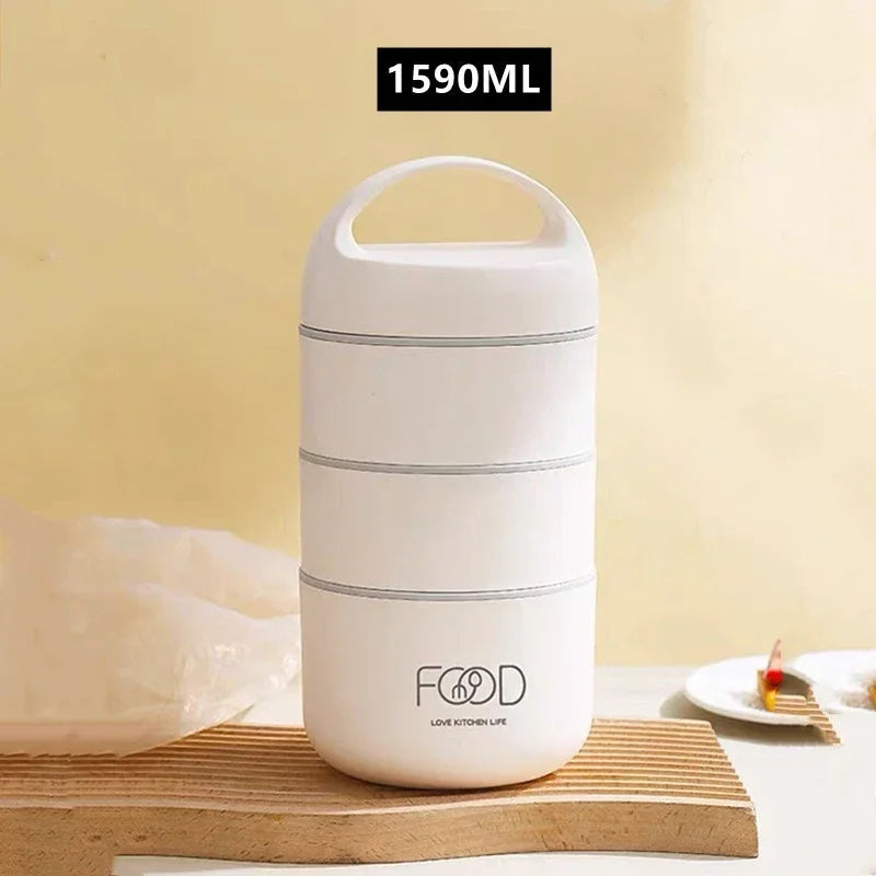 1240ML/1590ML Large Capacity Stainless Steel 304 Lunch Box Leak-Proof Multi layer Thermal Bento Box Adult Student Food Container V.I.P Digital Presence