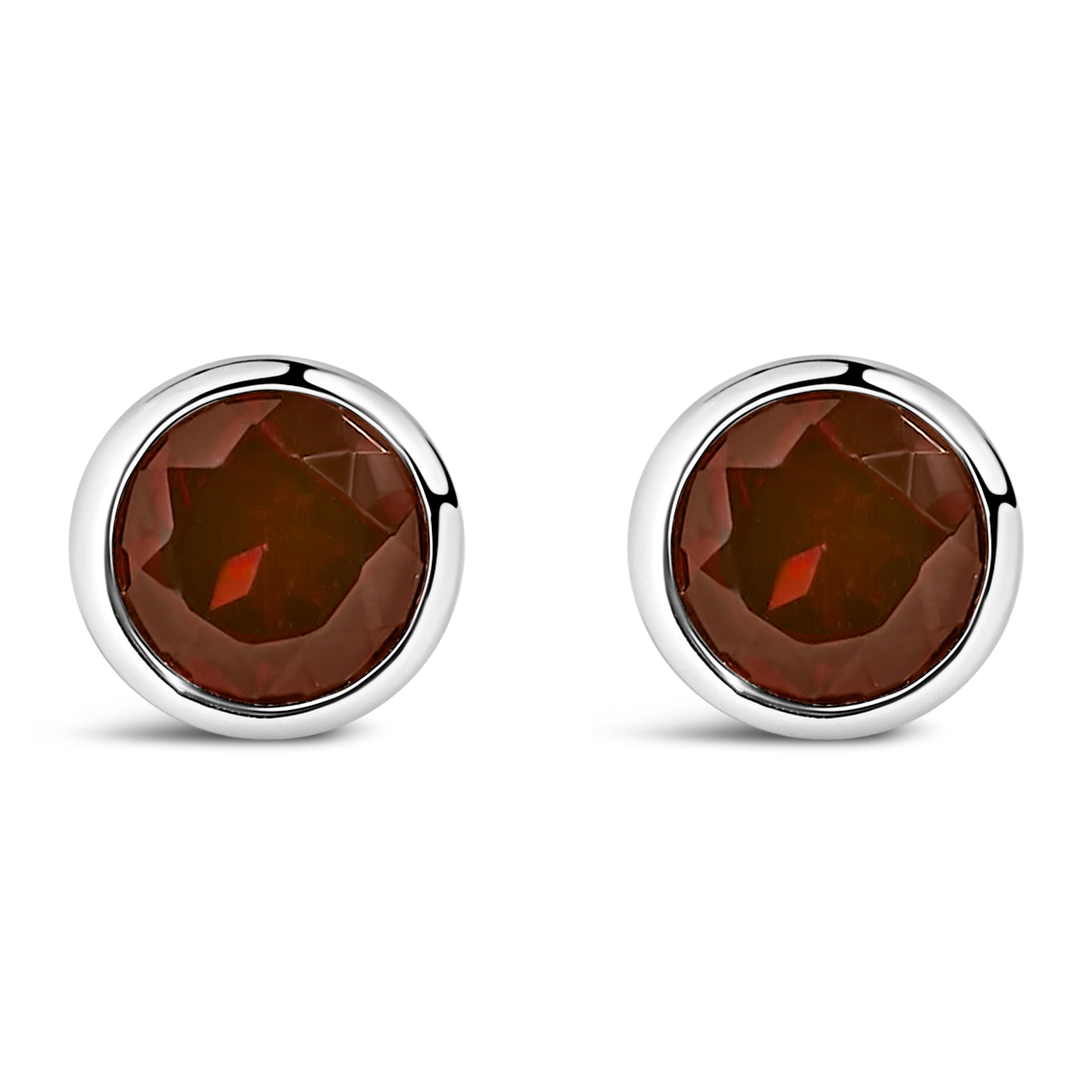 .925 Sterling Silver 6MM Bezel Set Created Purple Amethyst Solitaire Stud Earrings Bids.com