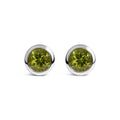 .925 Sterling Silver 6MM Bezel Set Created Purple Amethyst Solitaire Stud Earrings Bids.com