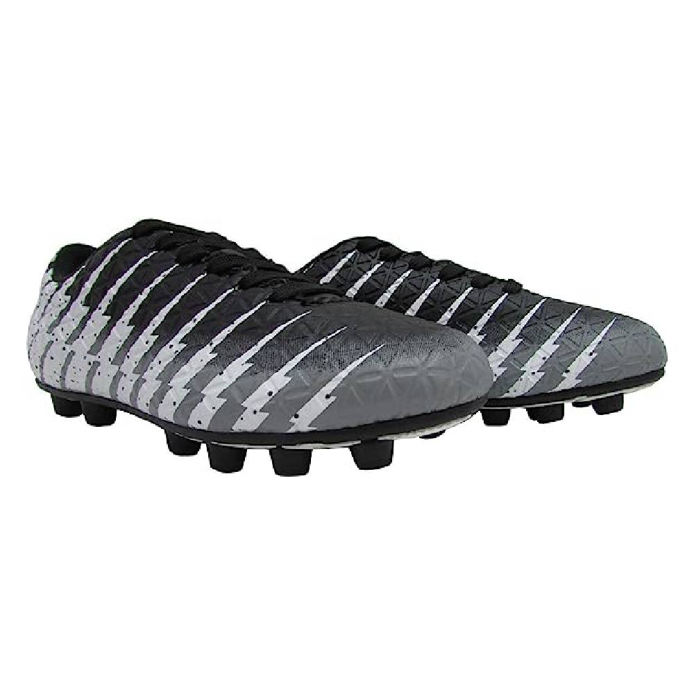 Kids Firm Ground Soccer Cleats – Black/White/Silver