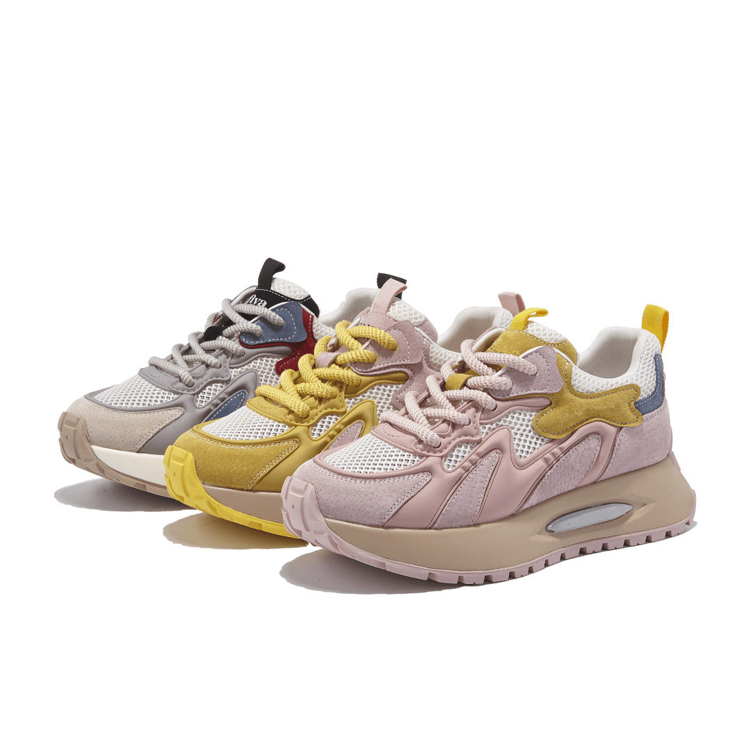 Luxury Sneakers Women Thick Bottom Round Toe Breathing Chunky Platform Sneakers Fashion Breathable Lightweight Comfortable Sneakers Non-Slip Girl Tennis Running Walking Shoes Stevvex