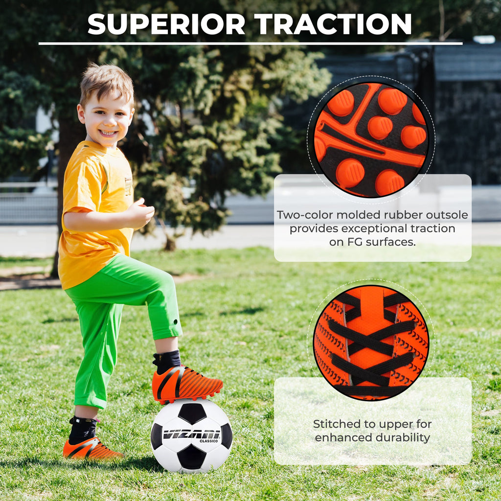 Vizari Impact Firm Ground Soccer Shoes – Orange/Silver Vizari Sports