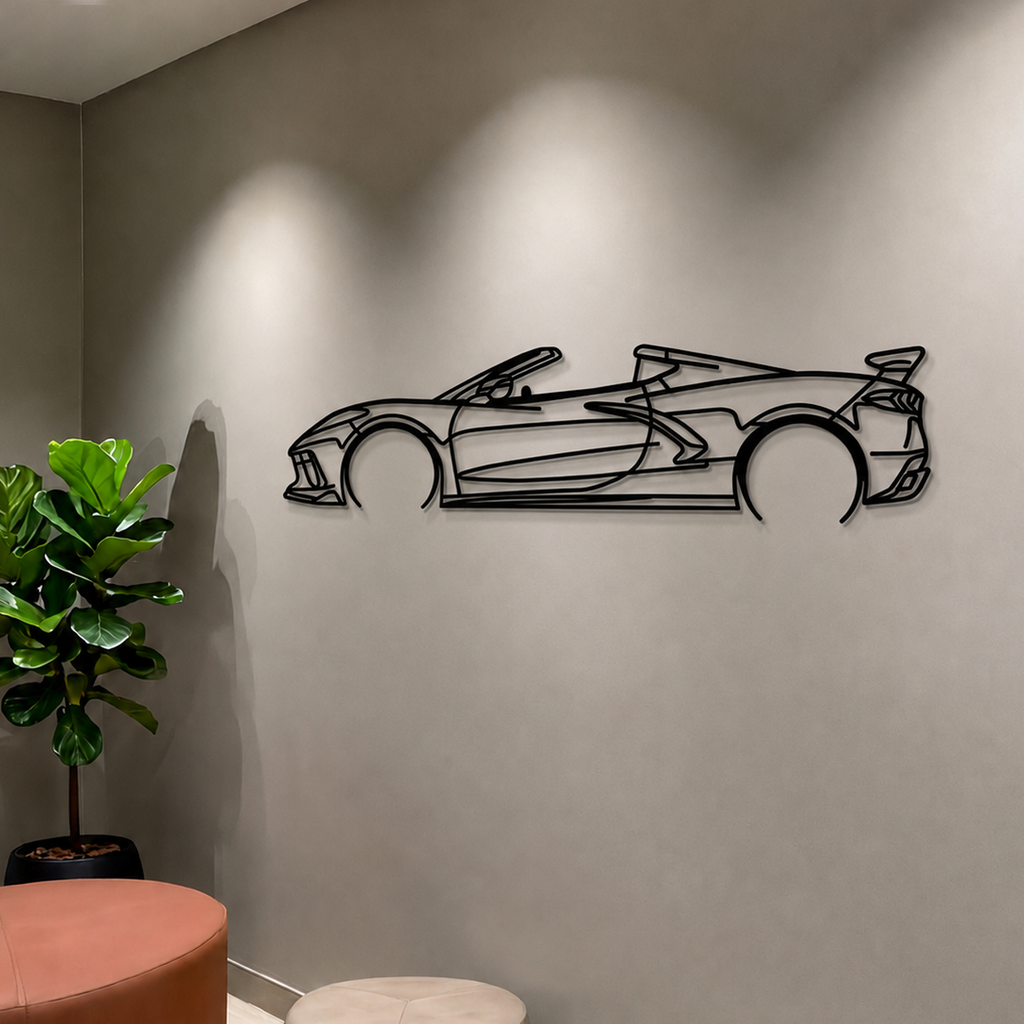 Corvette C8 Detailed Metal Car Wall Art - MT0922 Modello Turbo