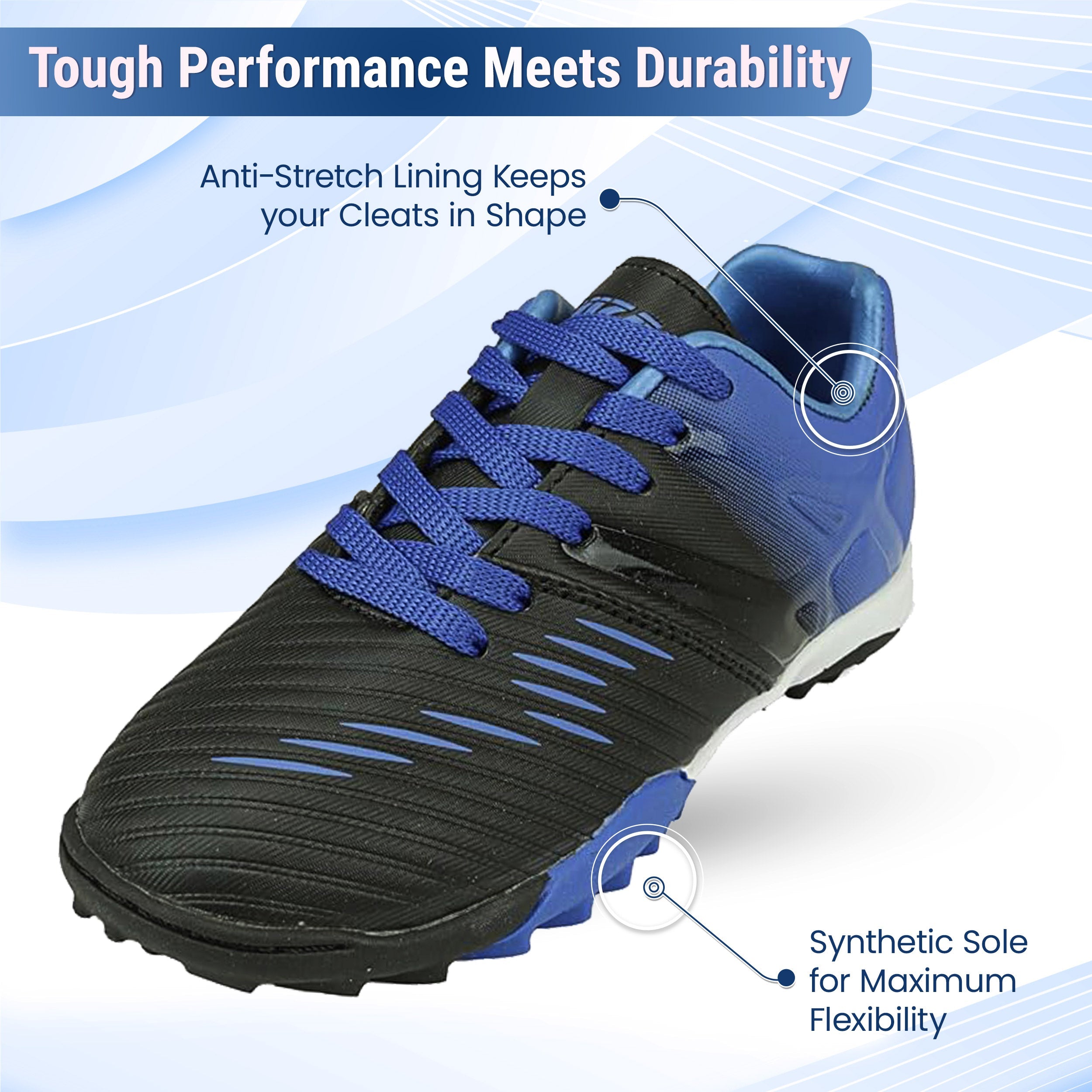 Liga Kids Turf Soccer Shoes – Blue/Black