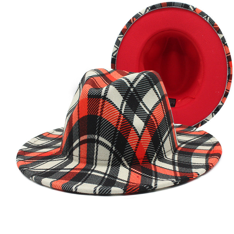Beautiful Two Tone Luxury Fedora Hat Men's and Women's Hat Unique Retro Design Men's Fedoras Hat Colorful Fedoras Jazz Cap Elegant Soft Hat Wide Brim Party Hats 56-58CM Stevvex