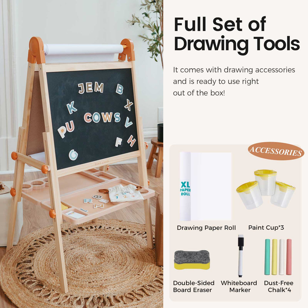 Tiny Land® Caramel Magnitales Easel for Kids Tiny Land INC