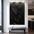 Modern Black Waves Wall Art Tailored Canvases