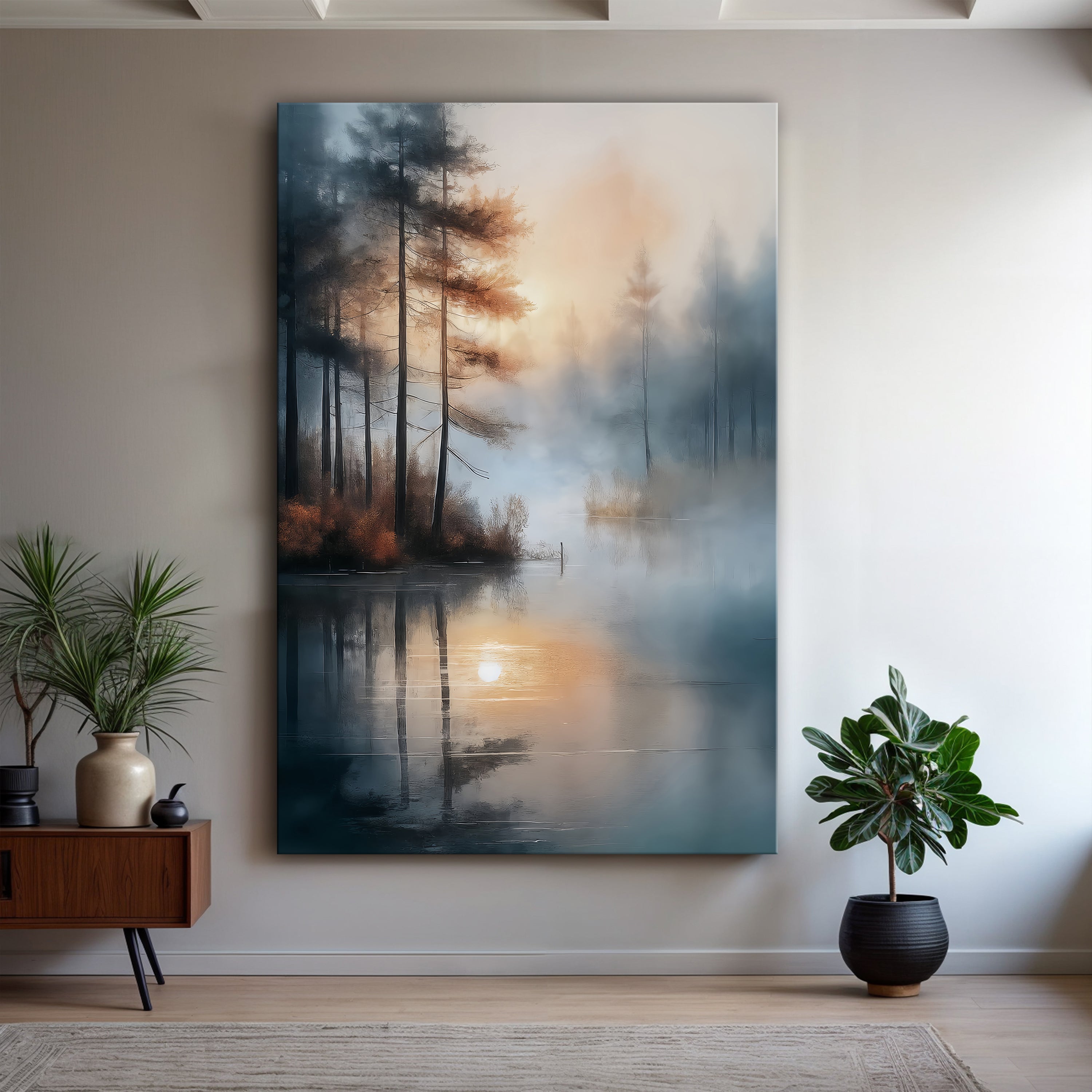 Misty Lake Wall Art Tailored Canvases