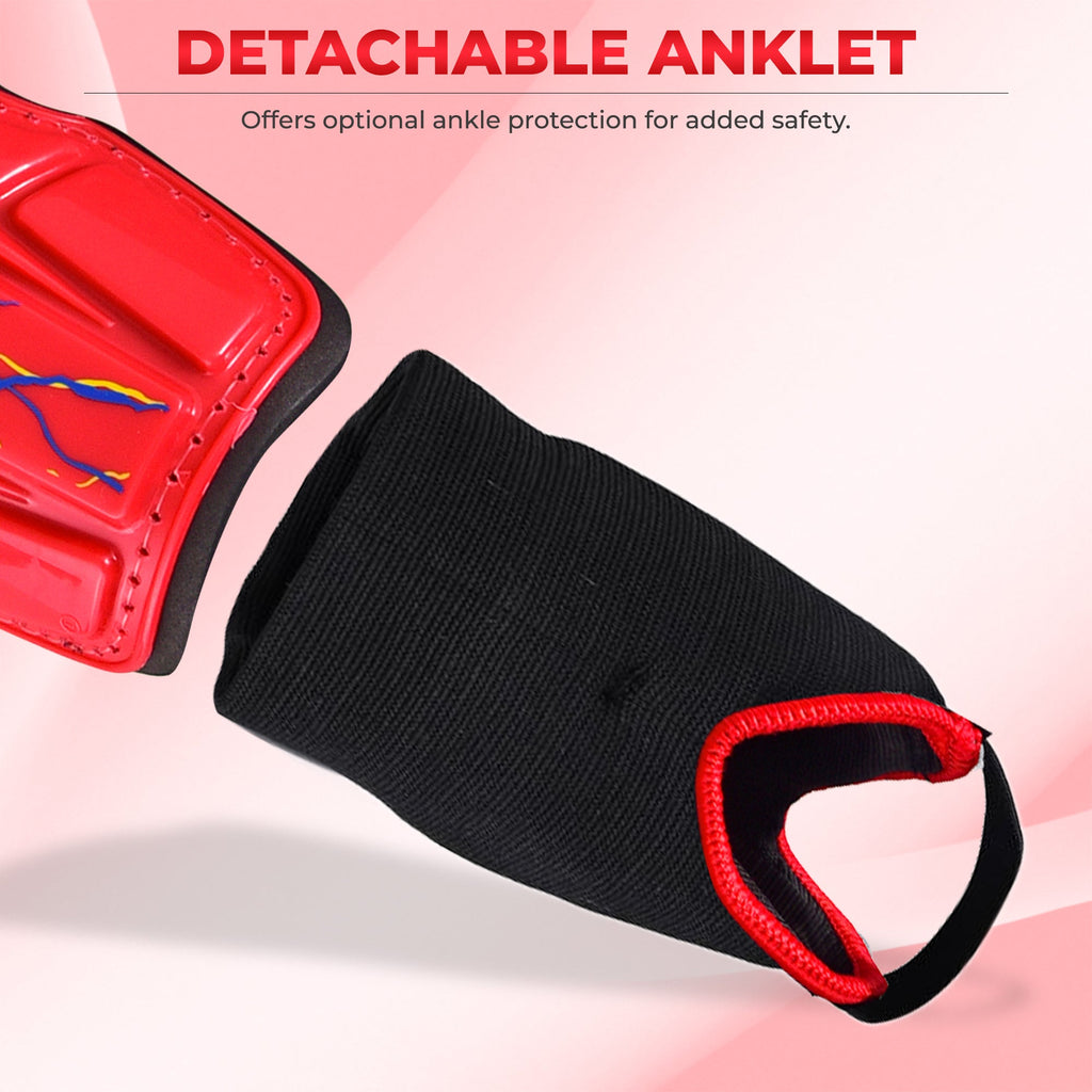 Vizari Zodiac Soccer Shin Guard with Detachable Ankle Protection – Red Vizari Sports