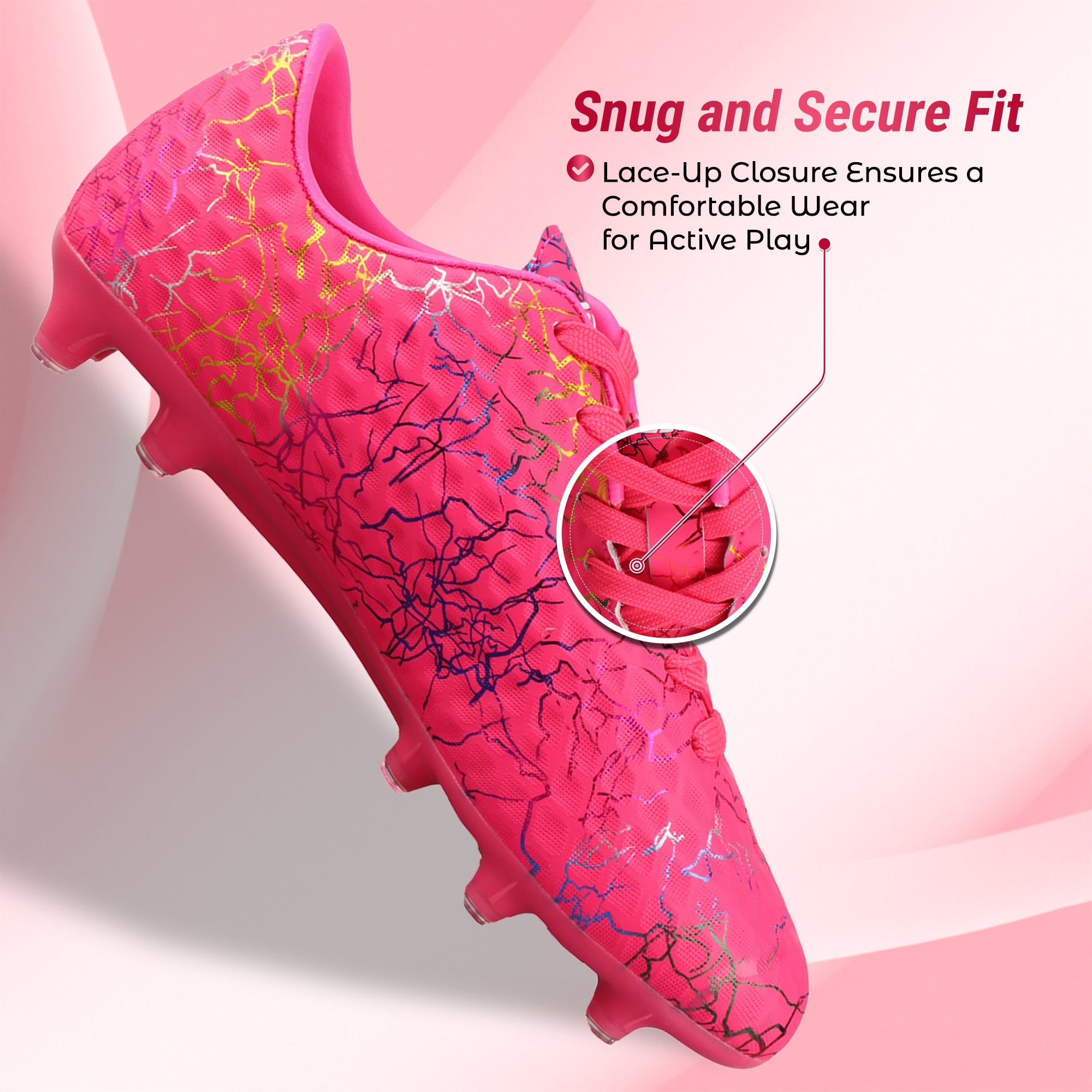 Vizari Zodiac JR Kids Firm Ground (FG) Soccer Cleats – Pink, Youth Sizes 8C–6Y Under $30