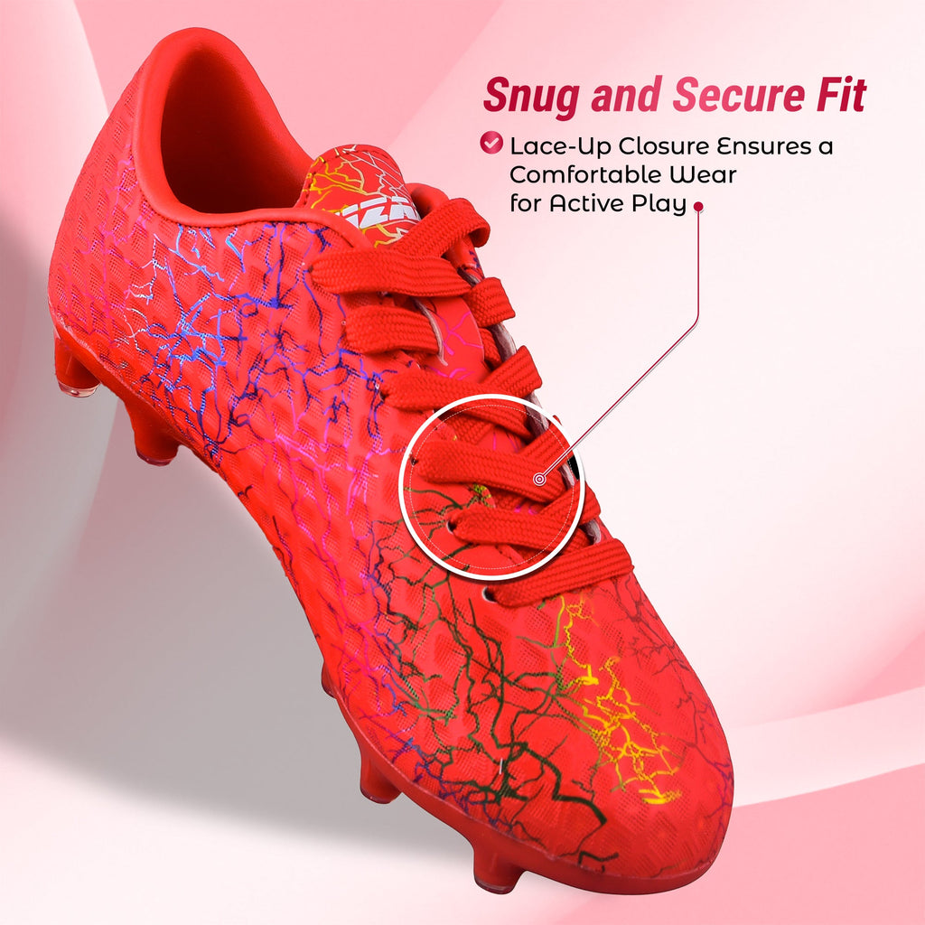 Vizari Zodiac JR Kids Firm Ground (FG) Soccer Cleats – Red, Youth Sizes 8C–6Y Under $30