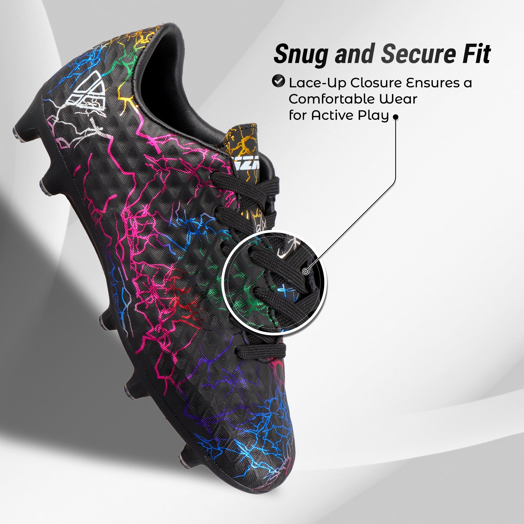 Vizari Zodiac JR Kids Firm Ground (FG) Soccer Cleats – Black, Youth Sizes 8C–6Y Under $30