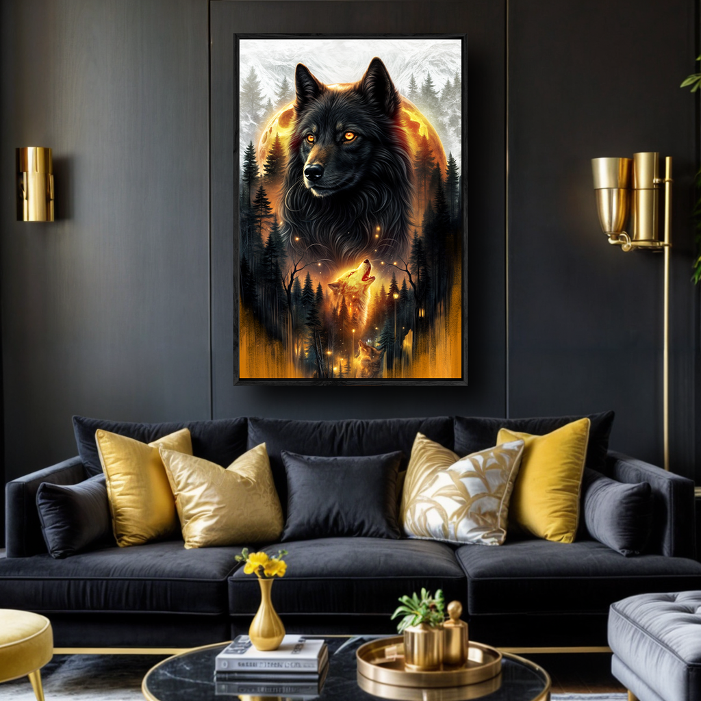 Eclipse of the Alpha Wolf Wall Art Tailored Canvases