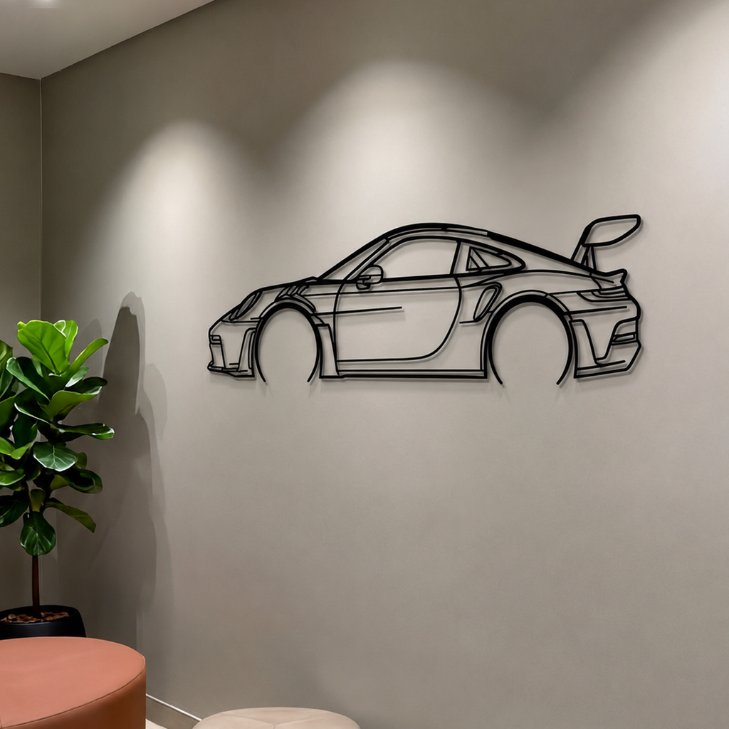 911 GT3 RS Model 992 Detailed Metal Car Wall Art - MT0859 Modello Turbo