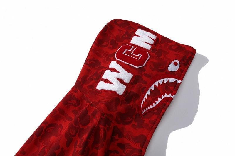 BAPE OG Camo Shark Full Zip-Up Hoodie A Bathing Ape 'Red' Banlieue91