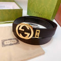 GUCCI Embellished coated-canvas and leather belt 'Black' Banlieue91