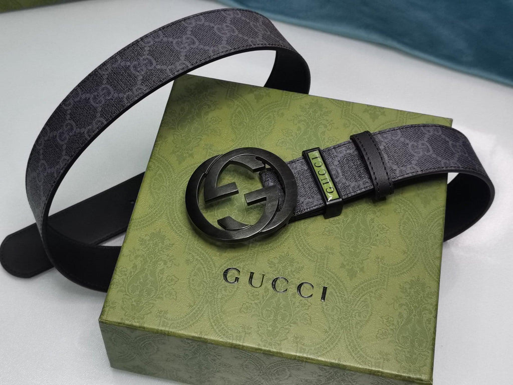 GUCCI Embellished coated-canvas and leather belt Banlieue91
