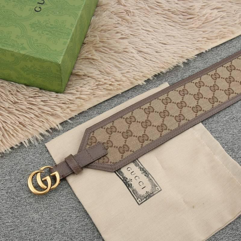 Gucci GG-buckle canvas Women belt 'Brown' Banlieue91