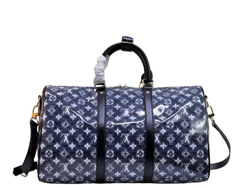 Louis Vuitton Navy & White Monogram Keepall 50 Banlieue91