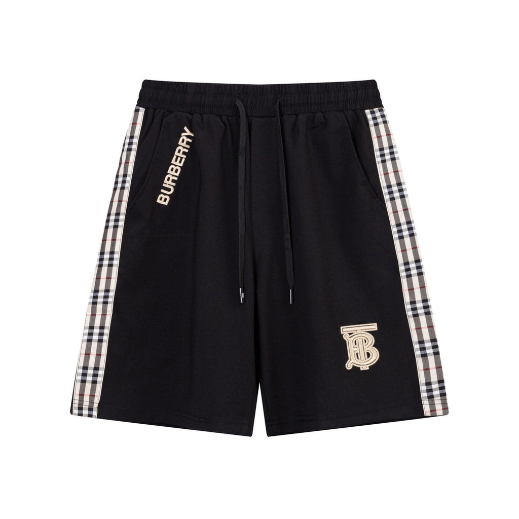 Burberry Men's Striped Cotton Knit Basketball Shorts 'Black/Beige' Banlieue91
