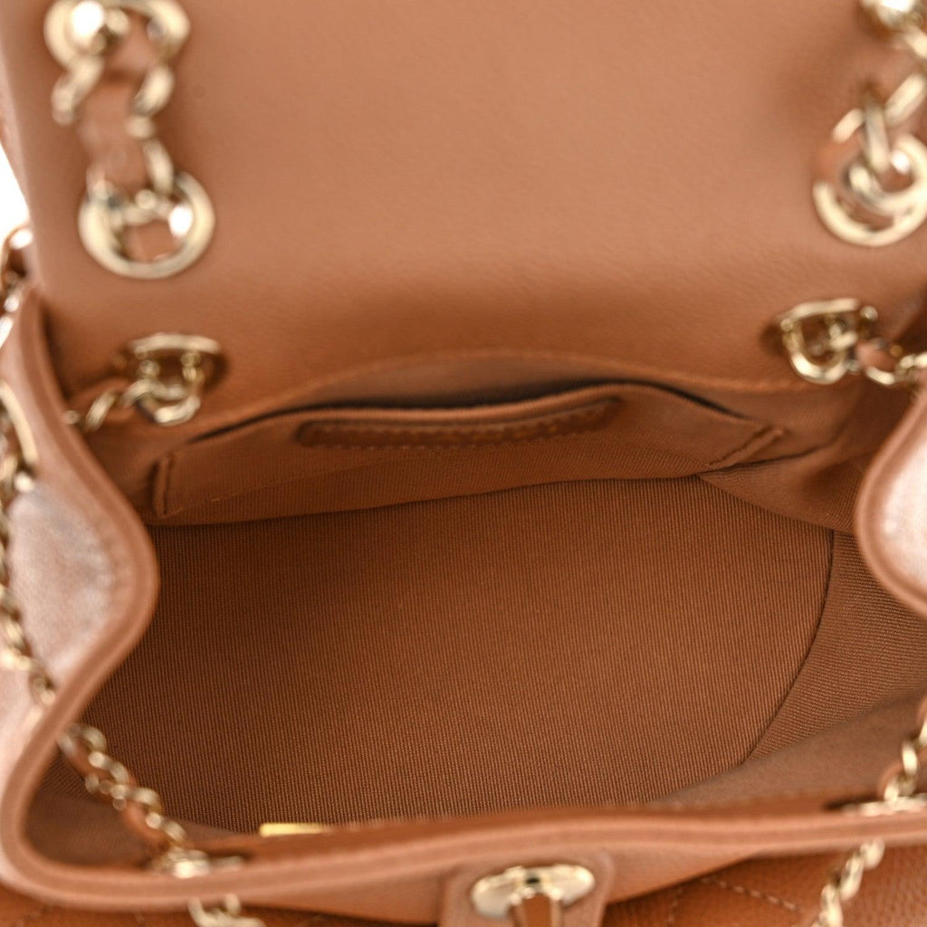 Chanel Shiny Caviar Quilted Small Duma Pockets Drawstring Backpack