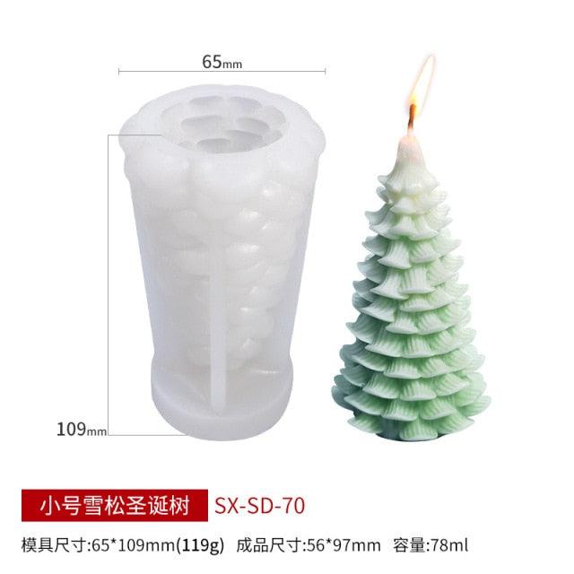 3D Christmas Candle Silicone Mold Santa Claus Christmas Tree 3D Silicone Candle Resin Mold DIY Aromatherapy Wax Candle Soap Concrete Clay Craft Cake Home Party Decor Creative DIY Scented Aromatherapy Candle Making Mold Decor Stevvex