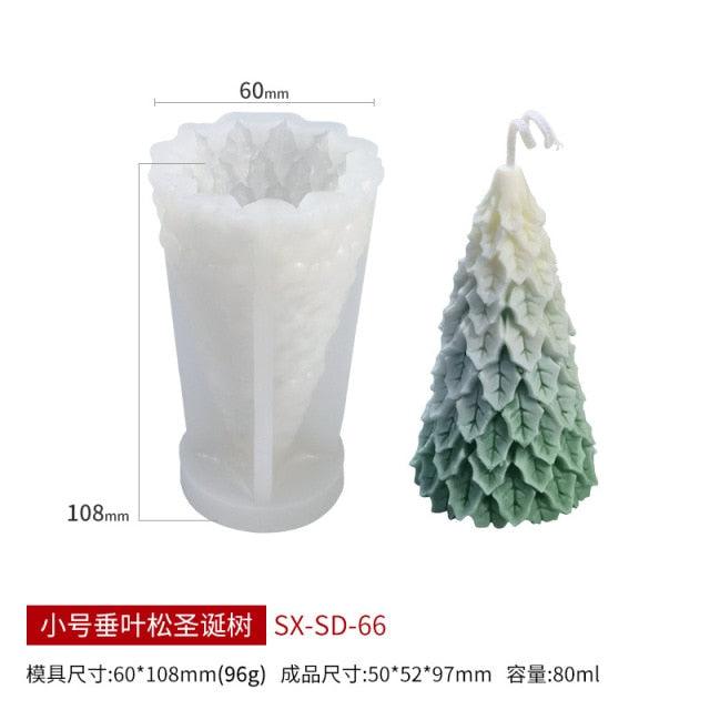 3D Christmas Candle Silicone Mold Santa Claus Christmas Tree 3D Silicone Candle Resin Mold DIY Aromatherapy Wax Candle Soap Concrete Clay Craft Cake Home Party Decor Creative DIY Scented Aromatherapy Candle Making Mold Decor Stevvex