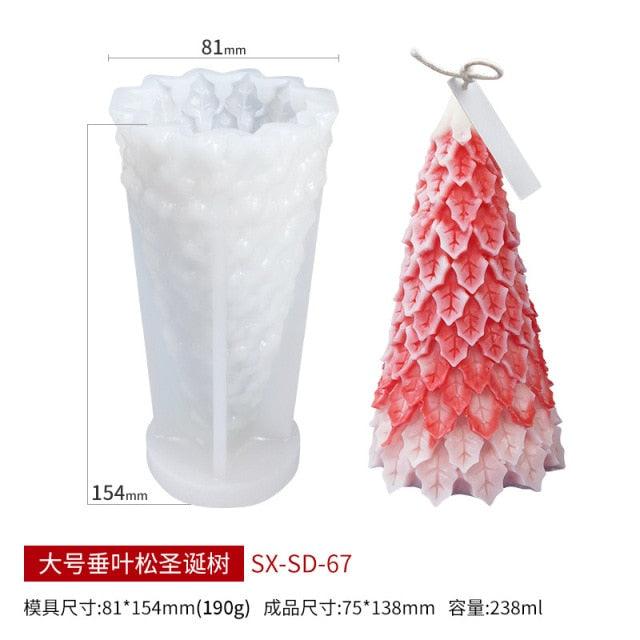 3D Christmas Candle Silicone Mold Santa Claus Christmas Tree 3D Silicone Candle Resin Mold DIY Aromatherapy Wax Candle Soap Concrete Clay Craft Cake Home Party Decor Creative DIY Scented Aromatherapy Candle Making Mold Decor Stevvex