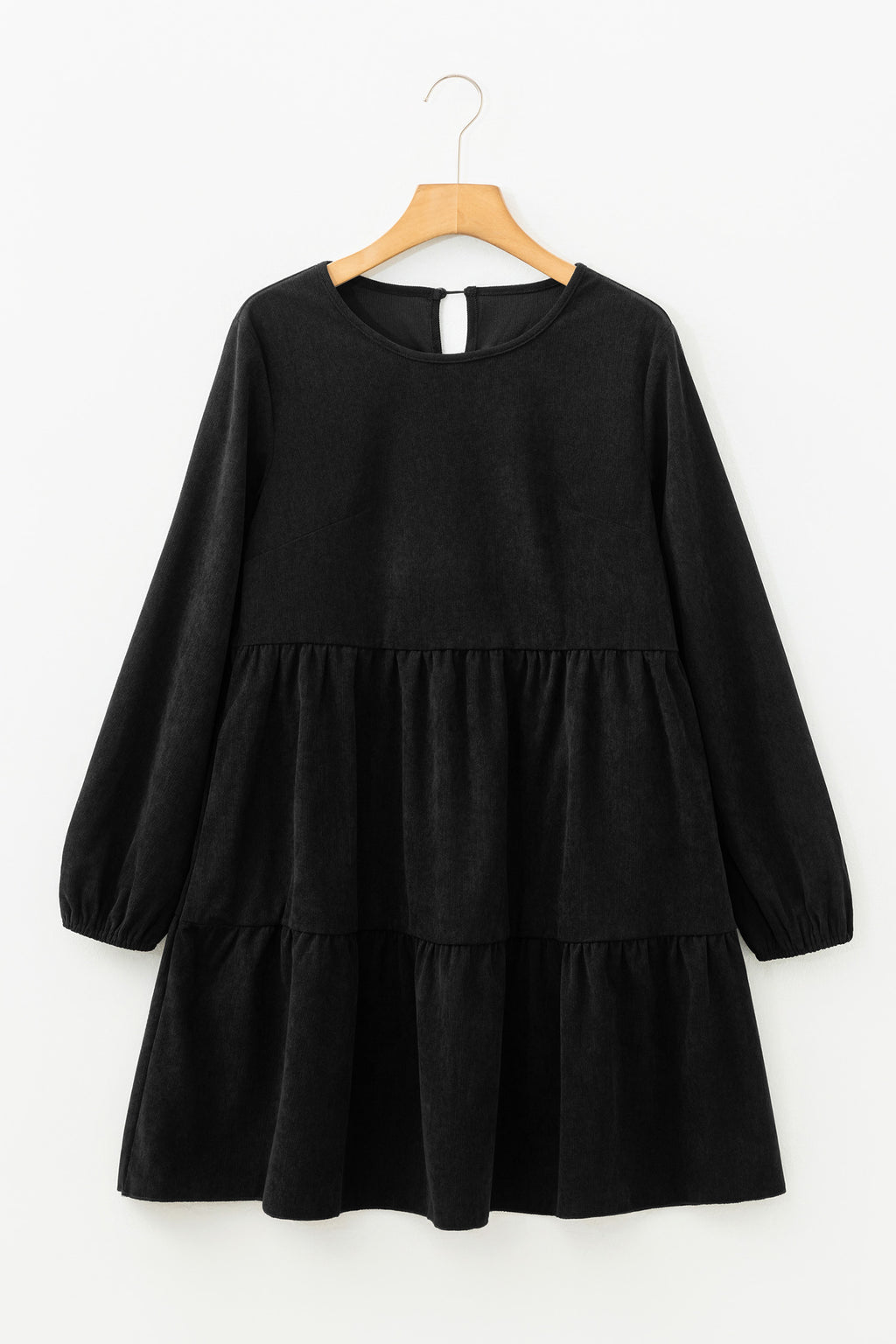 Mist Green Lantern Sleeve Tiered Mini Dress