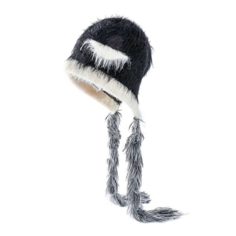 Cat Ears Mink Wool Ear-Protection Knitted Hat — Cozy Animal Ear Beanie FitiqueFit