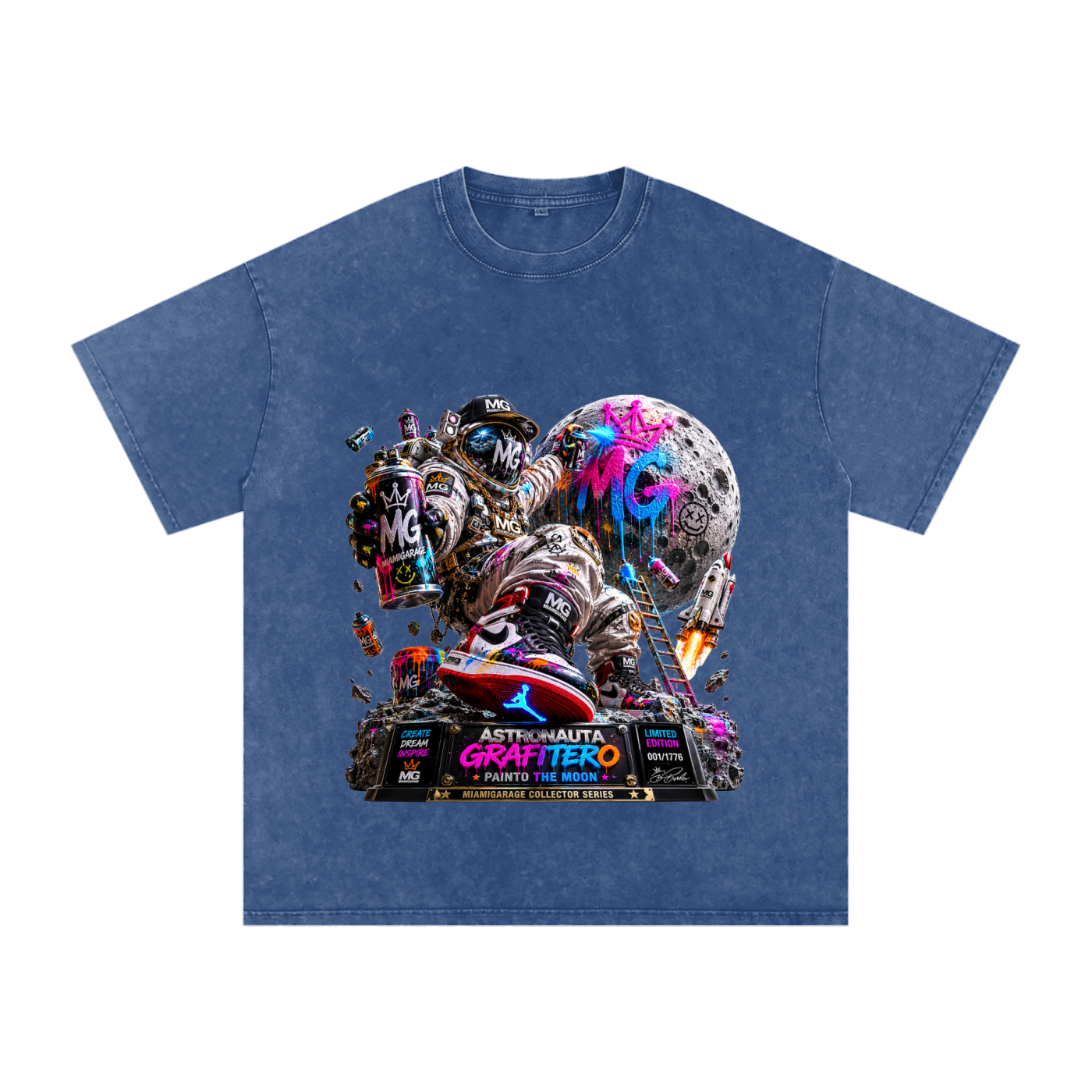 Snow Washed Oversized Cotton T-Shirt