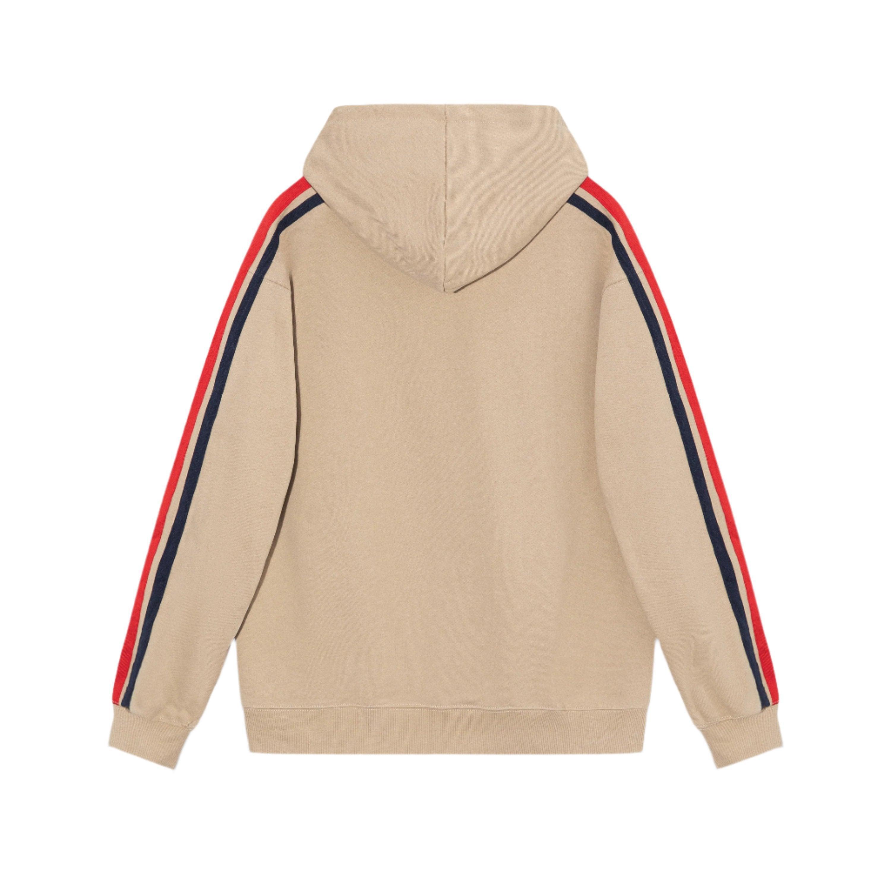 GUCCI Stripe-detail Gg Hoodie In Paste Banlieue91