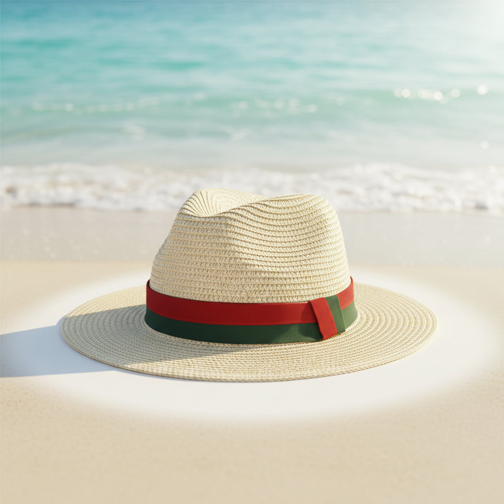 Plain Straw Sun Hat – Unisex Beach & Outdoor Wide Brim FitiqueFit