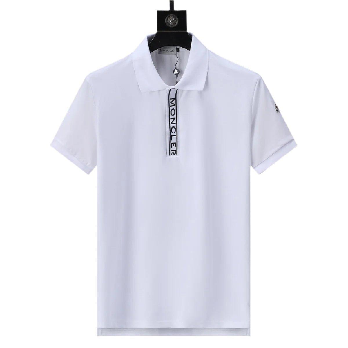 Moncler White T-Shirt with Collar Banlieue91