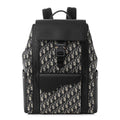 Christian Dior Oblique Jacquard Grained Calfskin Saddle Backpack With Flap Banlieue91