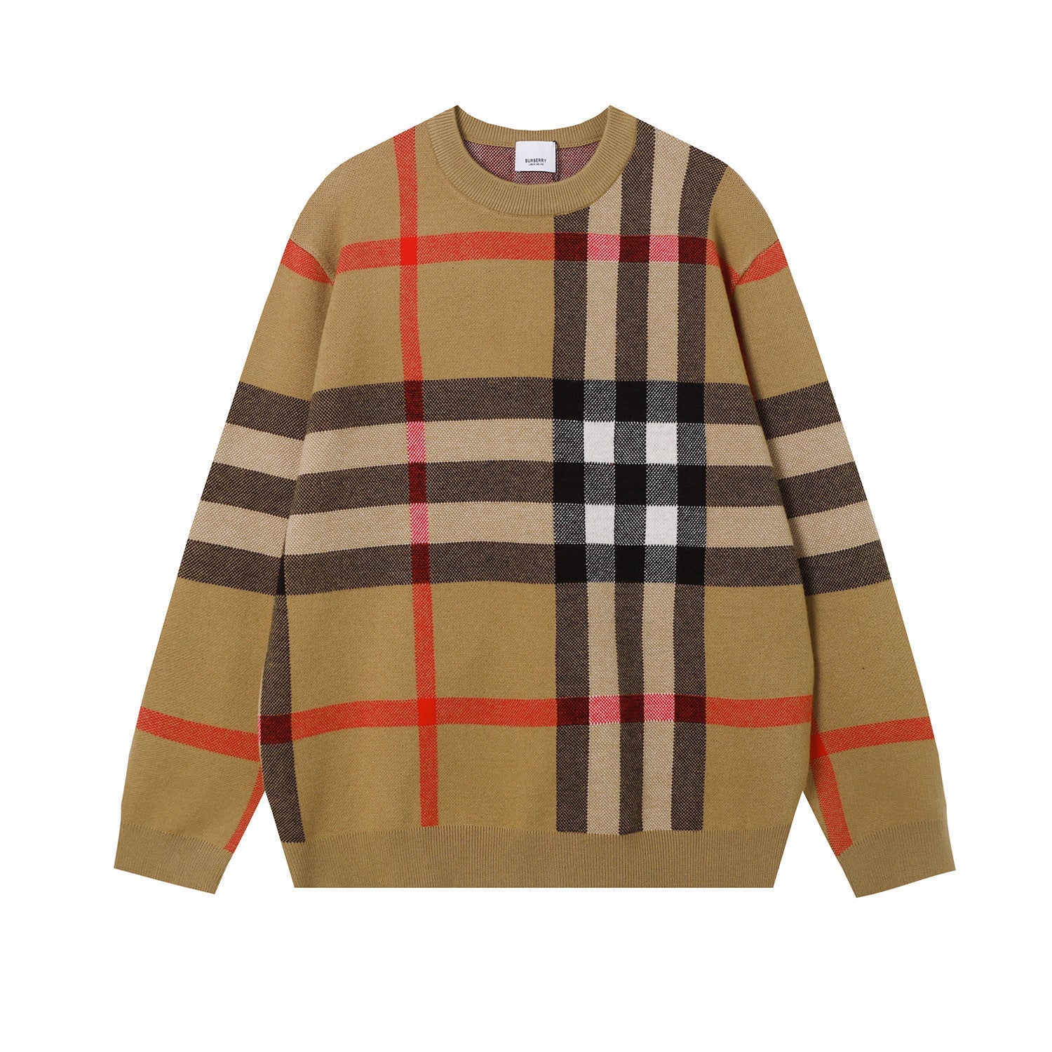 BURBERRY Check Technical Cotton Sweater In Archive Beige Banlieue91