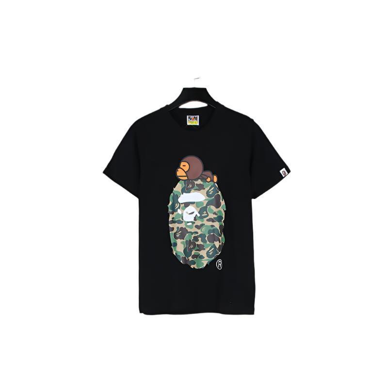 Bathing Ape Black T-Shirt without Collar Banlieue91