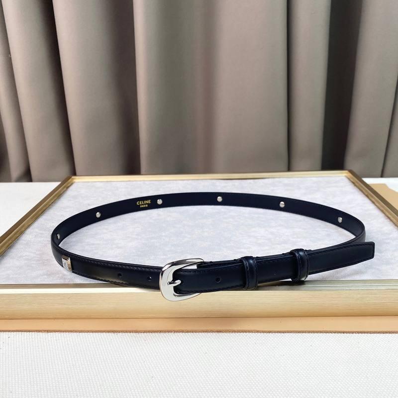 Celine Women Silver Buckle Belt 'Black' Banlieue91