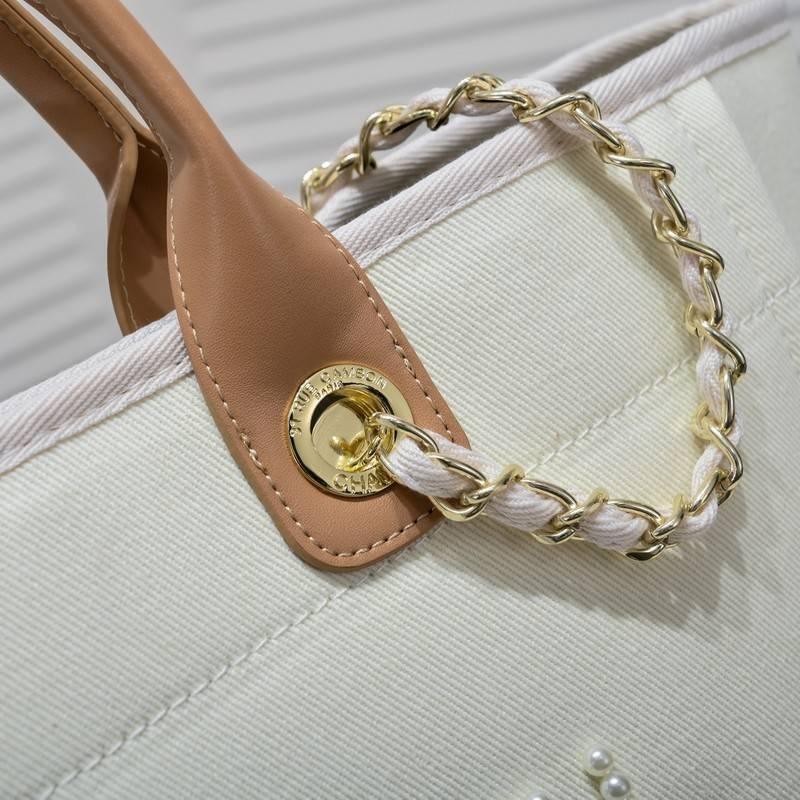 CHANEL MEDIUM BLACK PEARL BAG DEAUVILLE