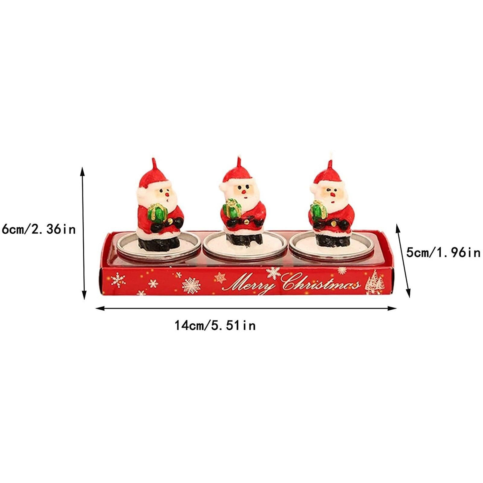 3pcs Christmas Children's Candle Christmas Tealight Candles Handmade Delicate Santas Snowman Acorn Tree Candles For Christmas Home Decoration Gifts Decoration Set Christmas Eve Party Decoration Hang Decorations For Home Noel Natal New #12