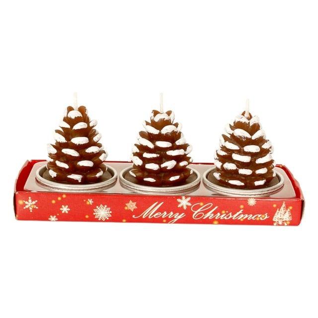 3pcs Christmas Children's Candle Christmas Tealight Candles Handmade Delicate Santas Snowman Acorn Tree Candles For Christmas Home Decoration Gifts Decoration Set Christmas Eve Party Decoration Hang Decorations For Home Noel Natal New #12