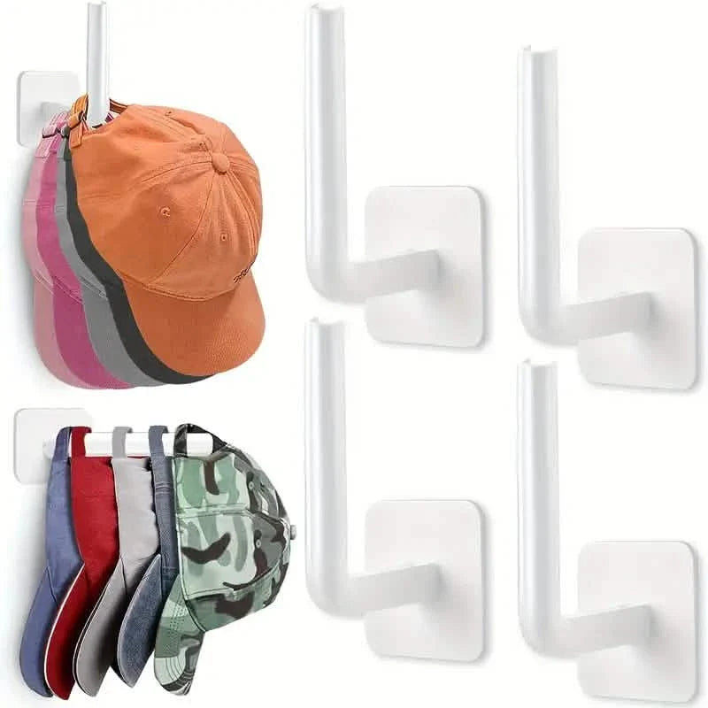 4-Pack: Wall Hat Rack, L-Shaped Storage Rack with Strong Adhesive DailySale