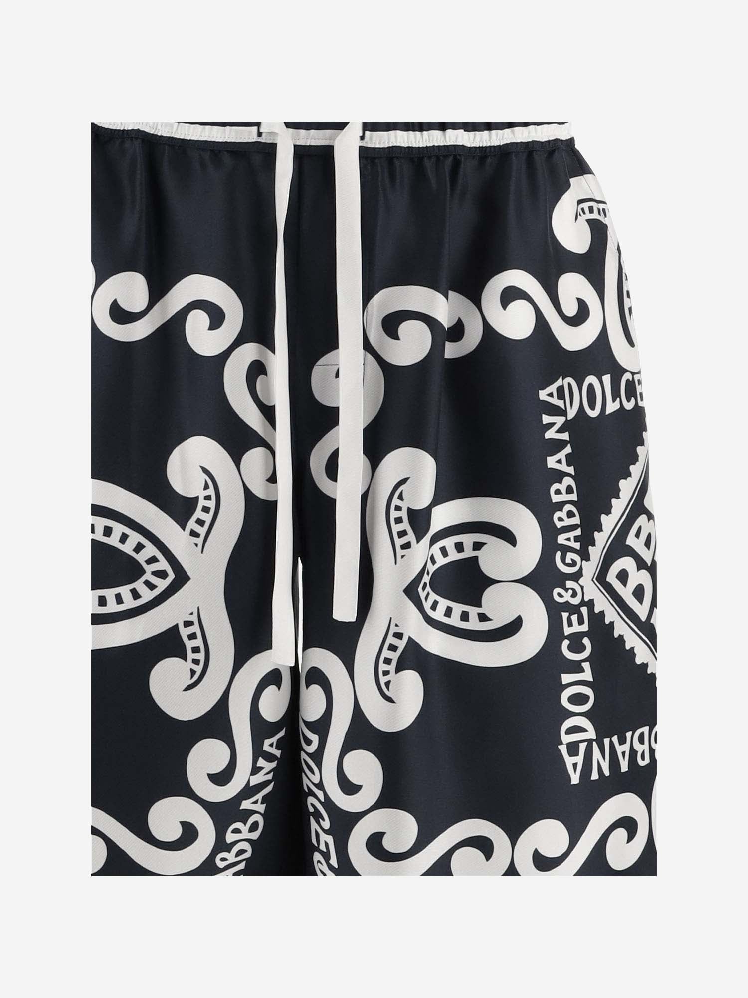 Dolce & Gabbana Printed Silk Bermuda Shorts