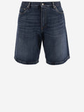 Dolce & Gabbana Cotton Denim Short Pants With Logo Plaque