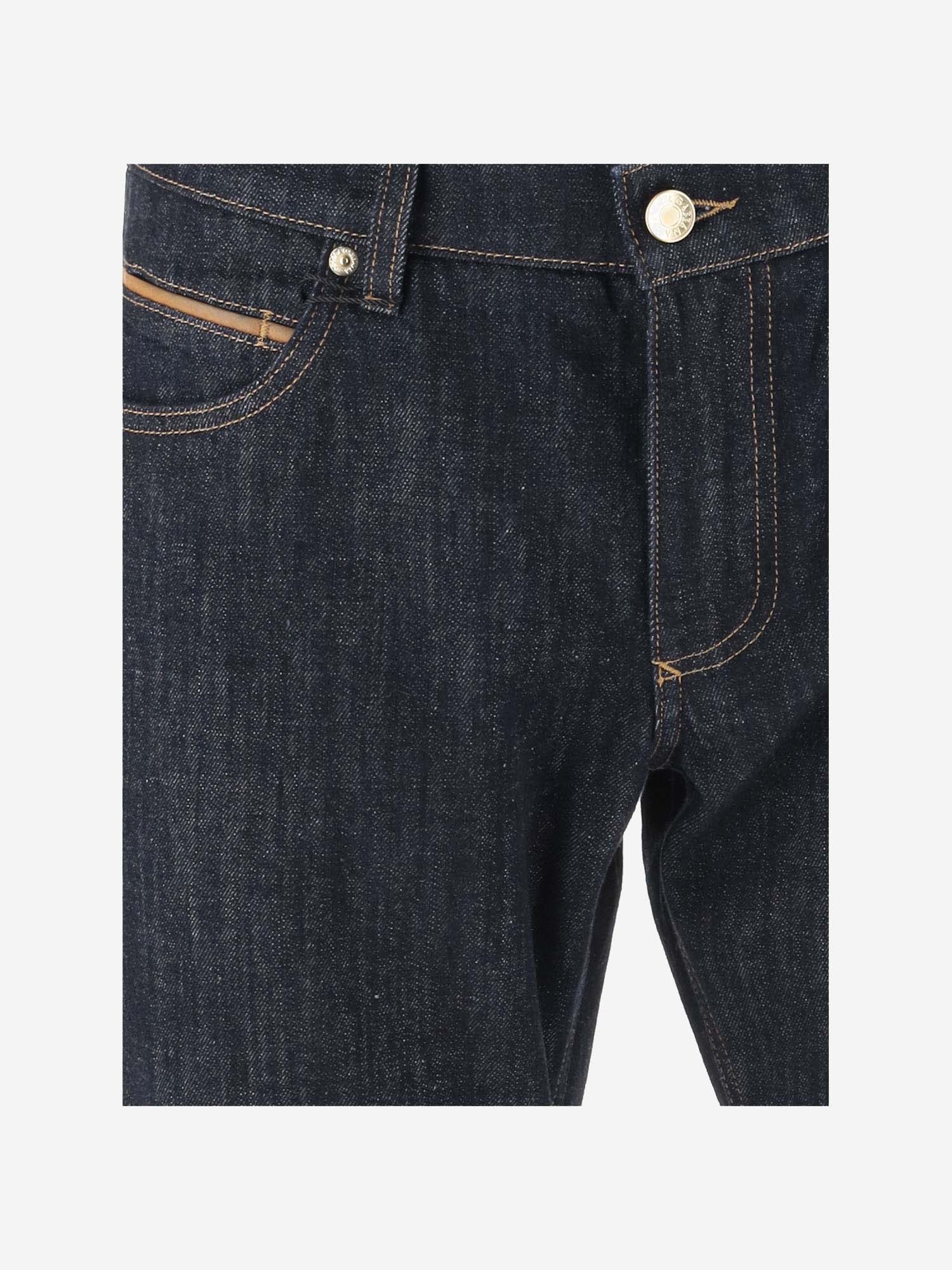 Dolce & Gabbana Cotton Denim Jeans With Dg Plaque