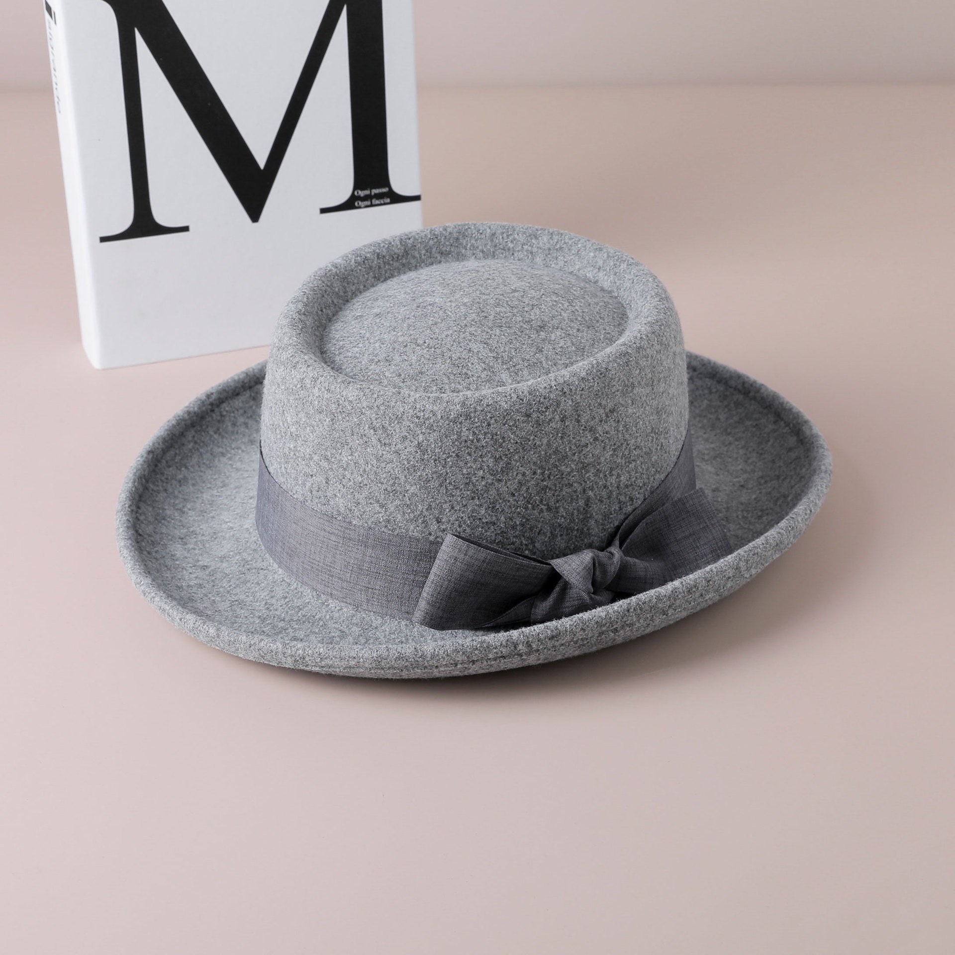 Vintage Bow British Retro Flat Top Hat for Women FitiqueFit