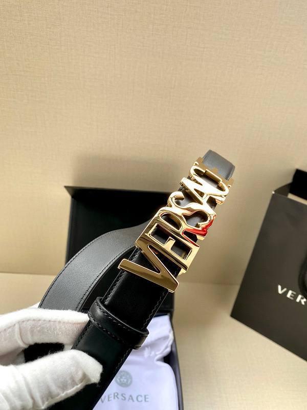Versace Women's Leather Logo Decorated Buckle Belt Banlieue91